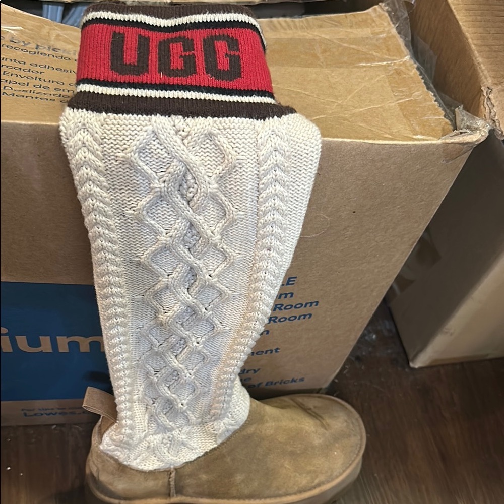 UGG Cream and Red Winter Boots for Ultimate Comfort